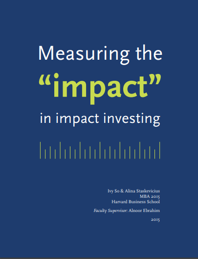 Measuring Impact of Social Investment